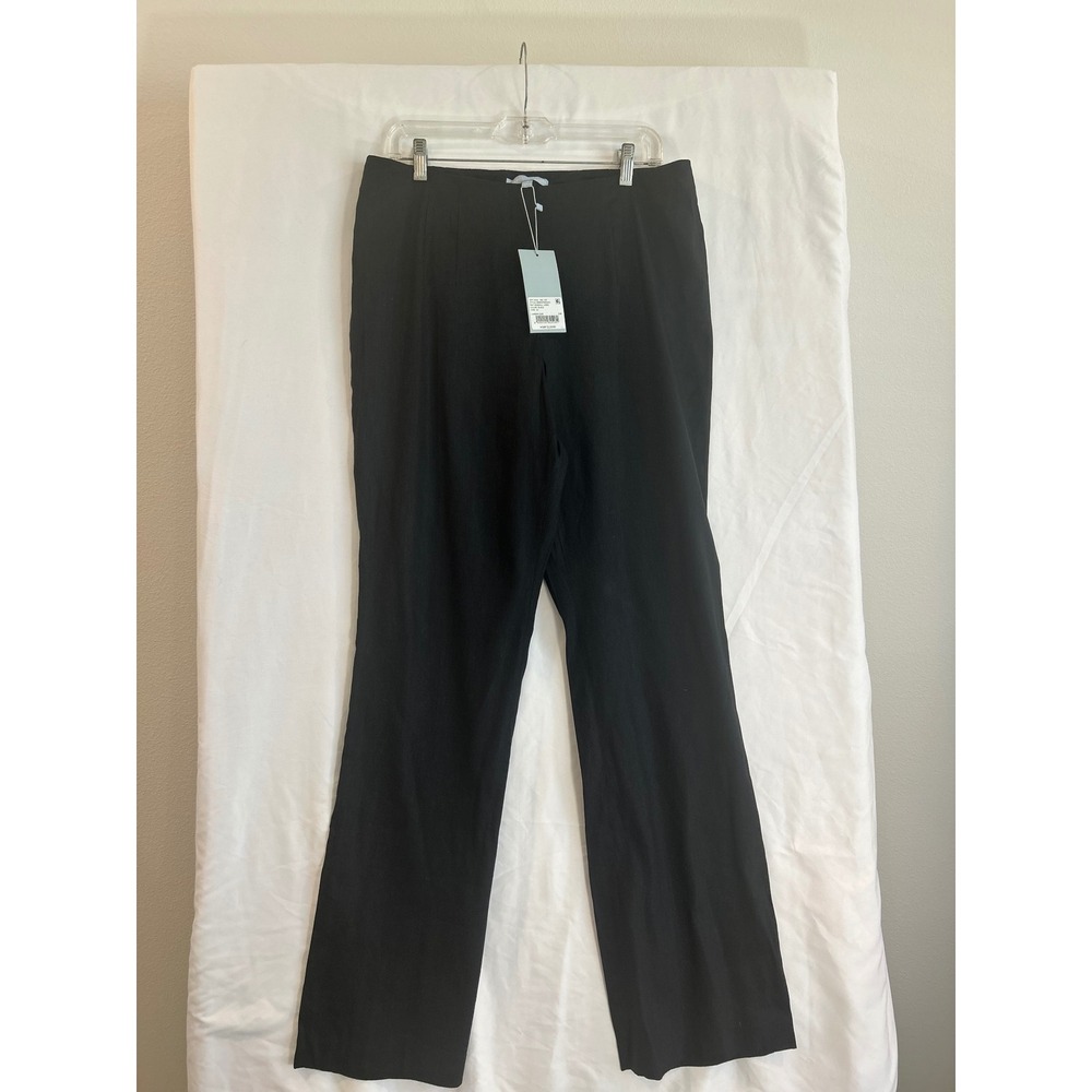 Antonio Melani NWT Kendall Black Linen Pants Straight Leg Career Core MSRP $129